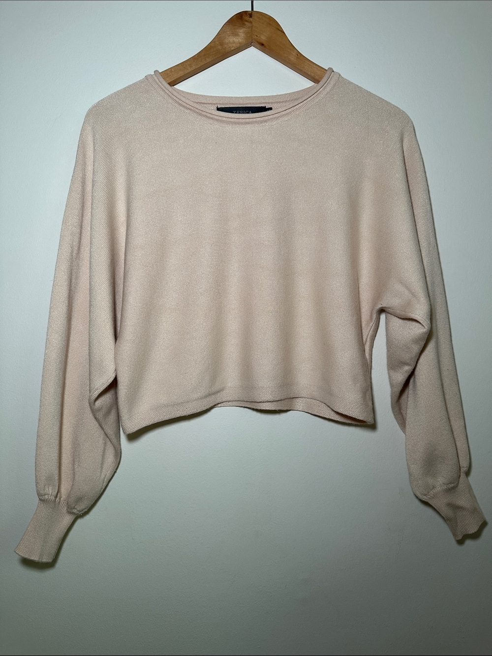 South Moon Under Cream Cropped Crew Neck Sweater